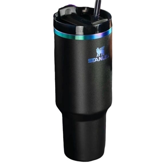 Stanley 40 oz. Quencher H2.0 FlowState Tumbler Black Chroma Water Cup Bottle NEW - Picture 7 of 8